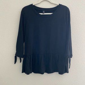 NWOT Modcloth Au Fond Peplum Tie sleeve Top